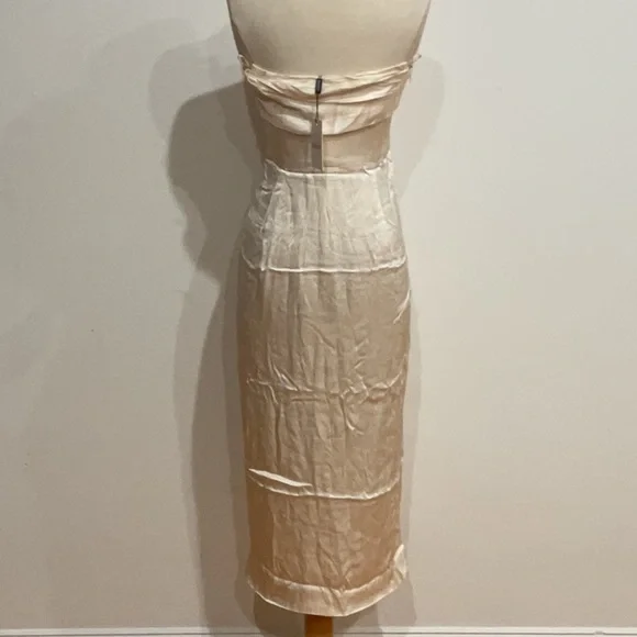 Bardot Elio Corset Dress in Gold & Ivory, Size: 6 - Picture 7 of 9